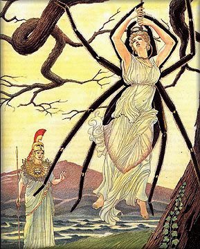 Illustration by Giovanni Caselli of Arachne
